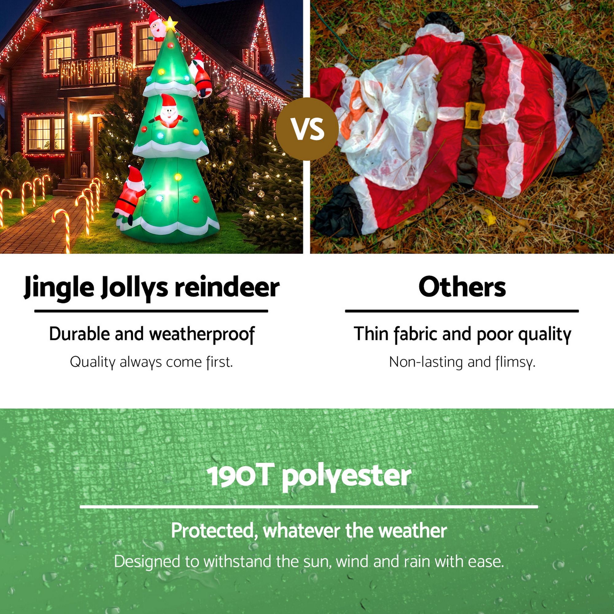 Jingle Jollys Christmas Inflatable Santa Tree 5M Illuminated Decorations โ image 6