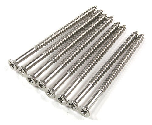 Satin Nickel Wood Screws, Heavy-Duty Screws for Doors, Cabinets, Furniture & DIY Projects (9 x 3 Inch โ 24 Pack)