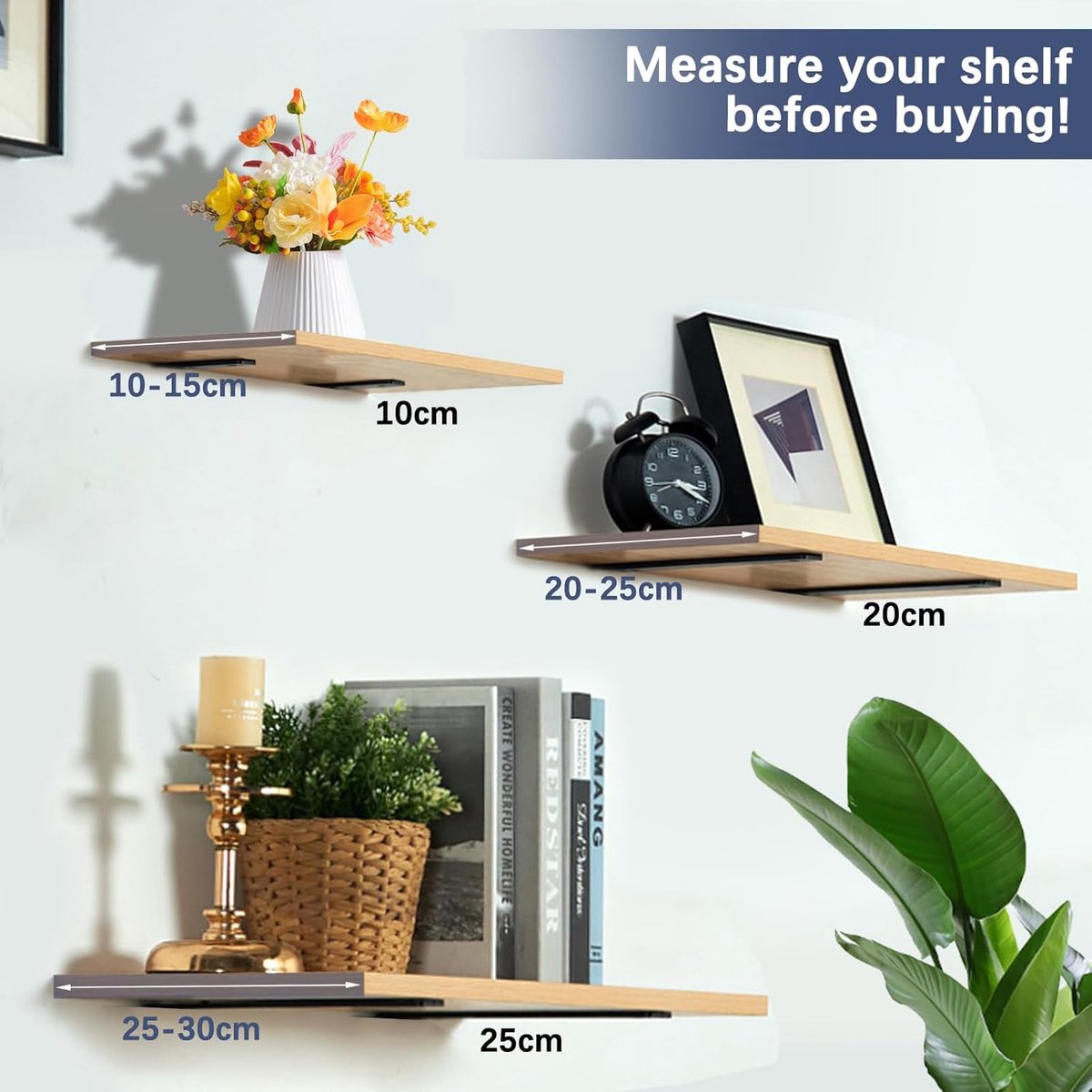 2 pieces - Support frame - Wall bracket - Metal shelf brackets - Floating shelf bracket - Stainless steel bracket - Shelf brackets with thick screws — image 3
