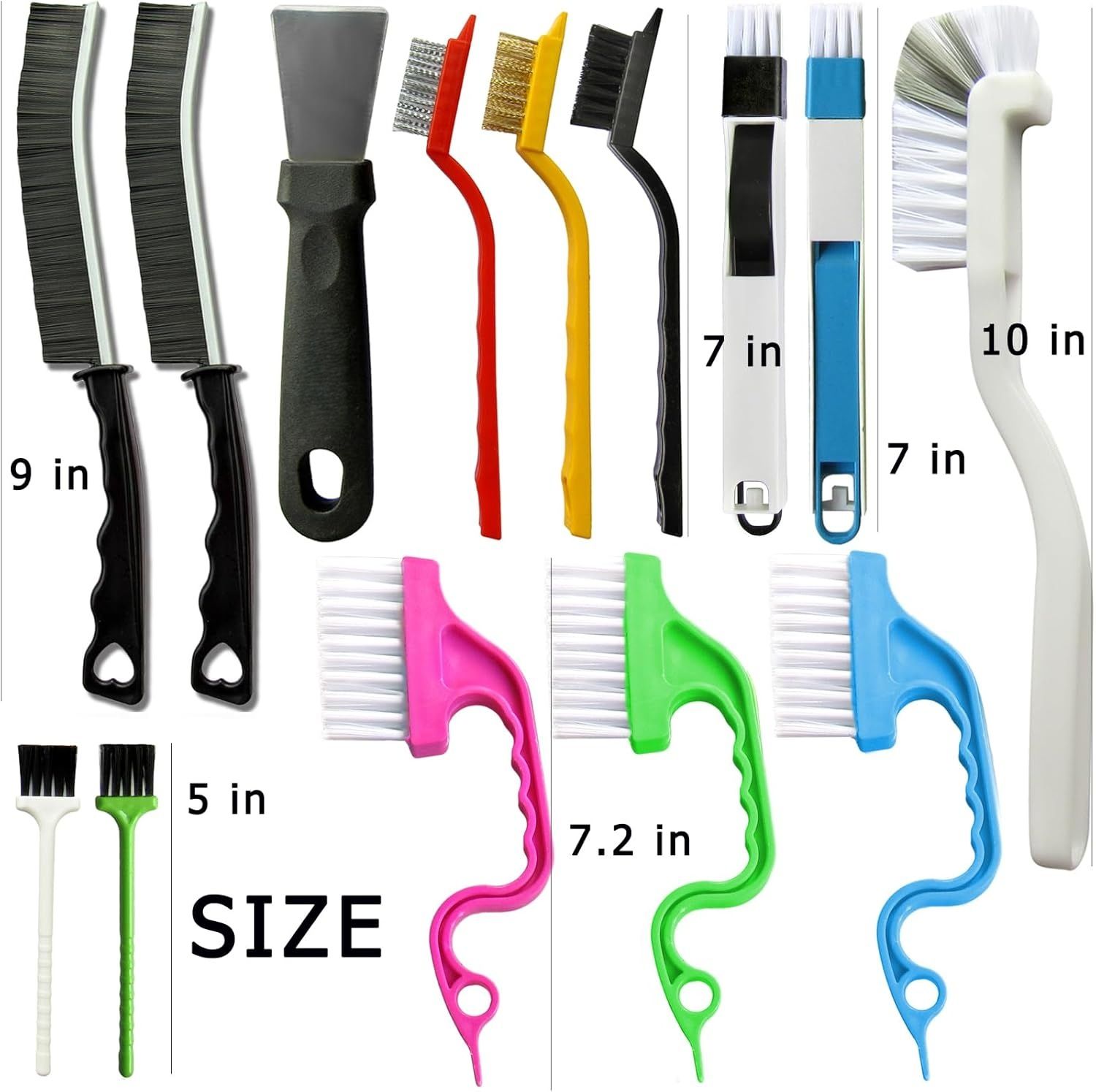 Set C Multi-Use Heavy-Duty Cleaning Brush Set – 12-Piece Hard Bristle Tool Kit for Kitchen, Bathroom & Tight Spaces — image 2