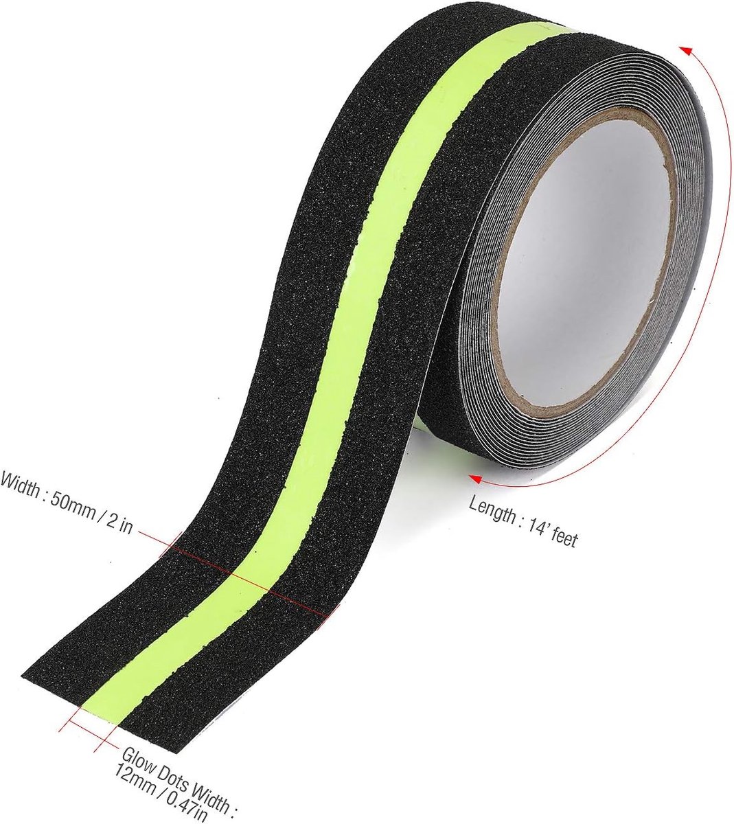 Roll Anti-slip adhesive tape - Stair tape - with glow-in-the-dark light film - Anti-slip Griptape - Glowing in the Dark - safety tape for stairs, ladders โ image 5