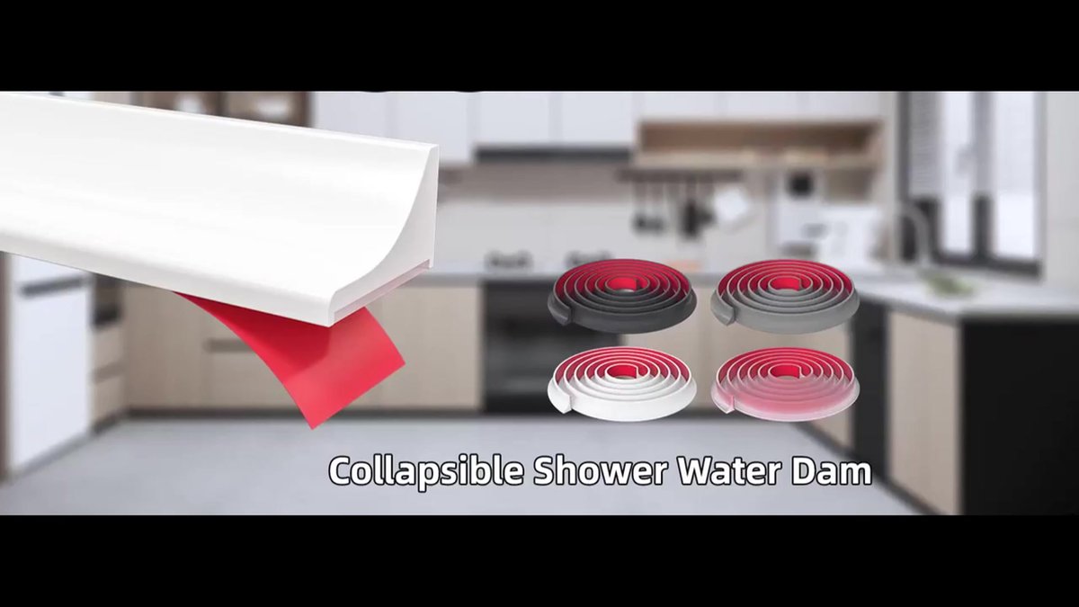 Water Threshold 200cm Grey - Shower Thresholds - Self-Adhesive Shower Water Barrier - Compact - Sanitary Water Stopper - Shower Threshold - Water Stopper — image 2