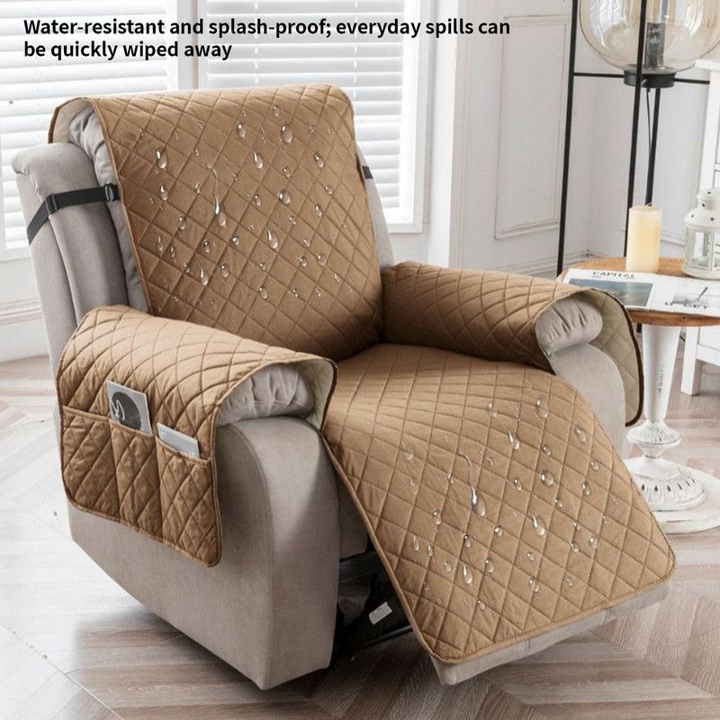 Waterproof and Non-Slip Single Sofa Cushion, Pet-Resistant and Washable Sofa Cover - Brown