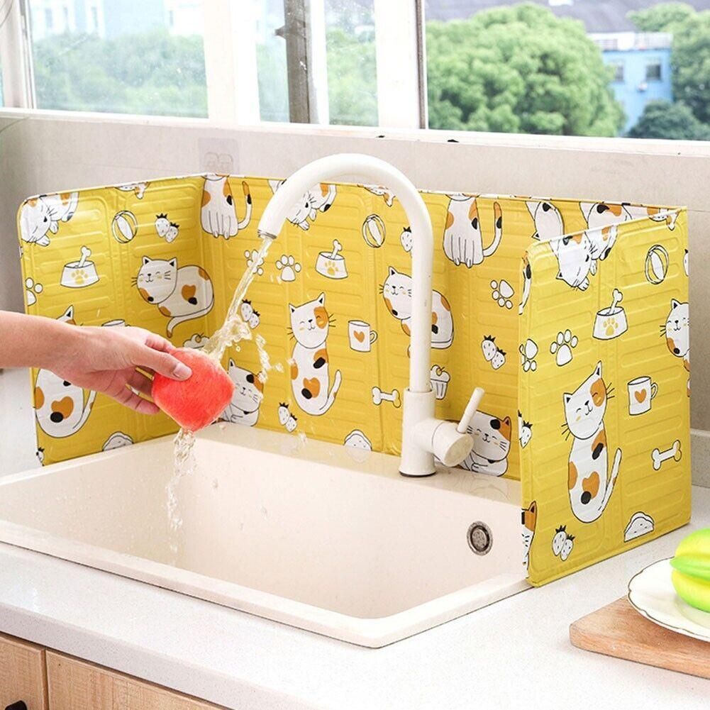 Kitchen Oil Splash Guard Wall Foil Protector Stove Cover Removable Baffle Screen - Red — image 5