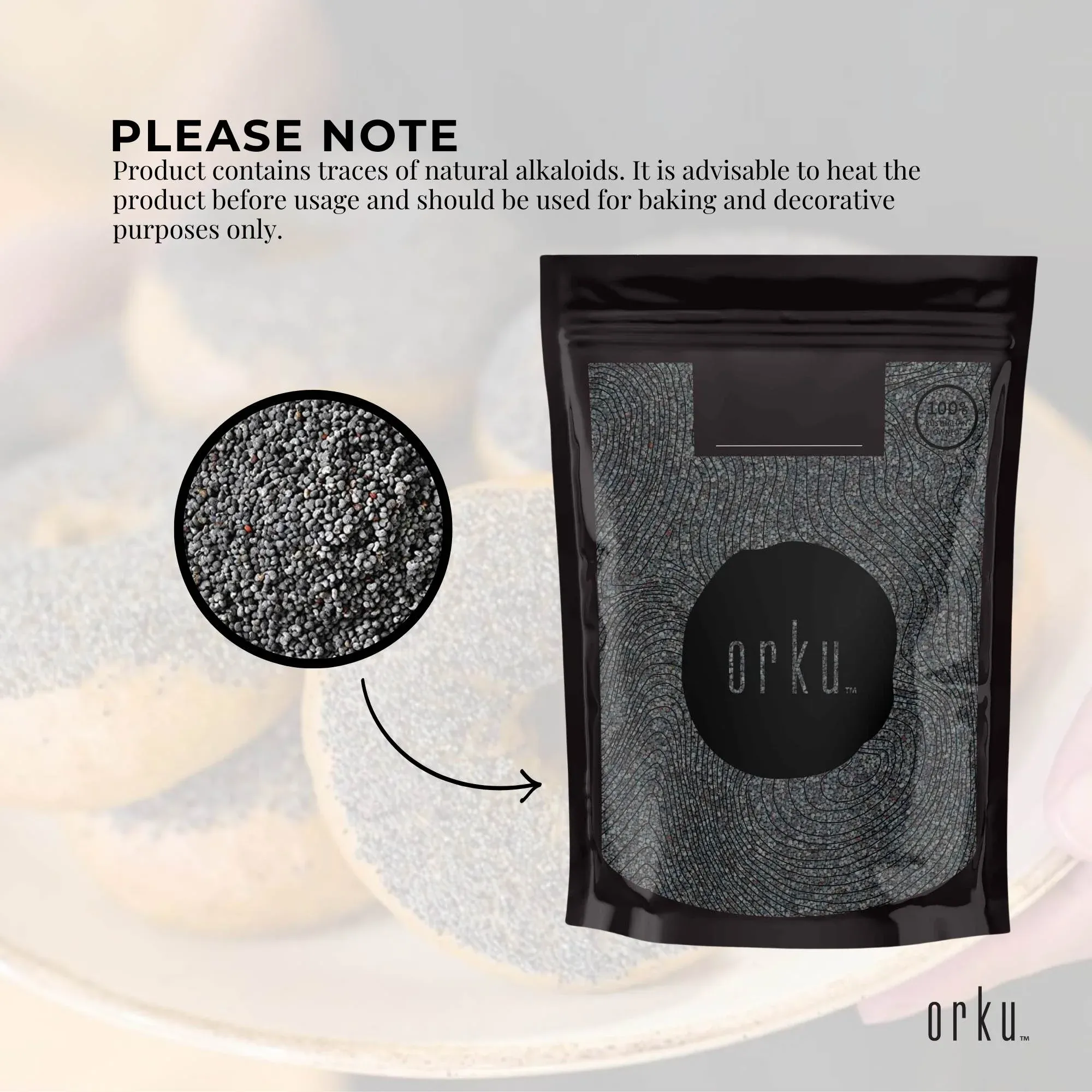 Orku 1Kg Poppy Seeds Unwashed Papaver Somniferum For Baking and Decorating — image 4