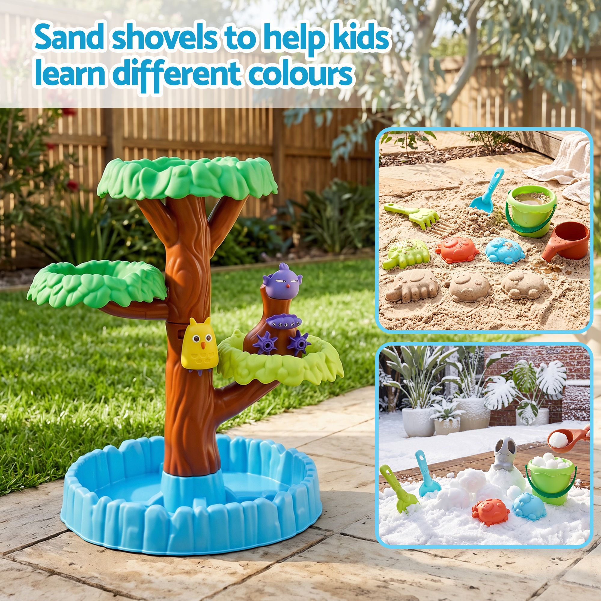 Keezi 62cm Tree Water Table Kids Sandpit Toys Set with Shovels Molds for Sand Play โ image 6