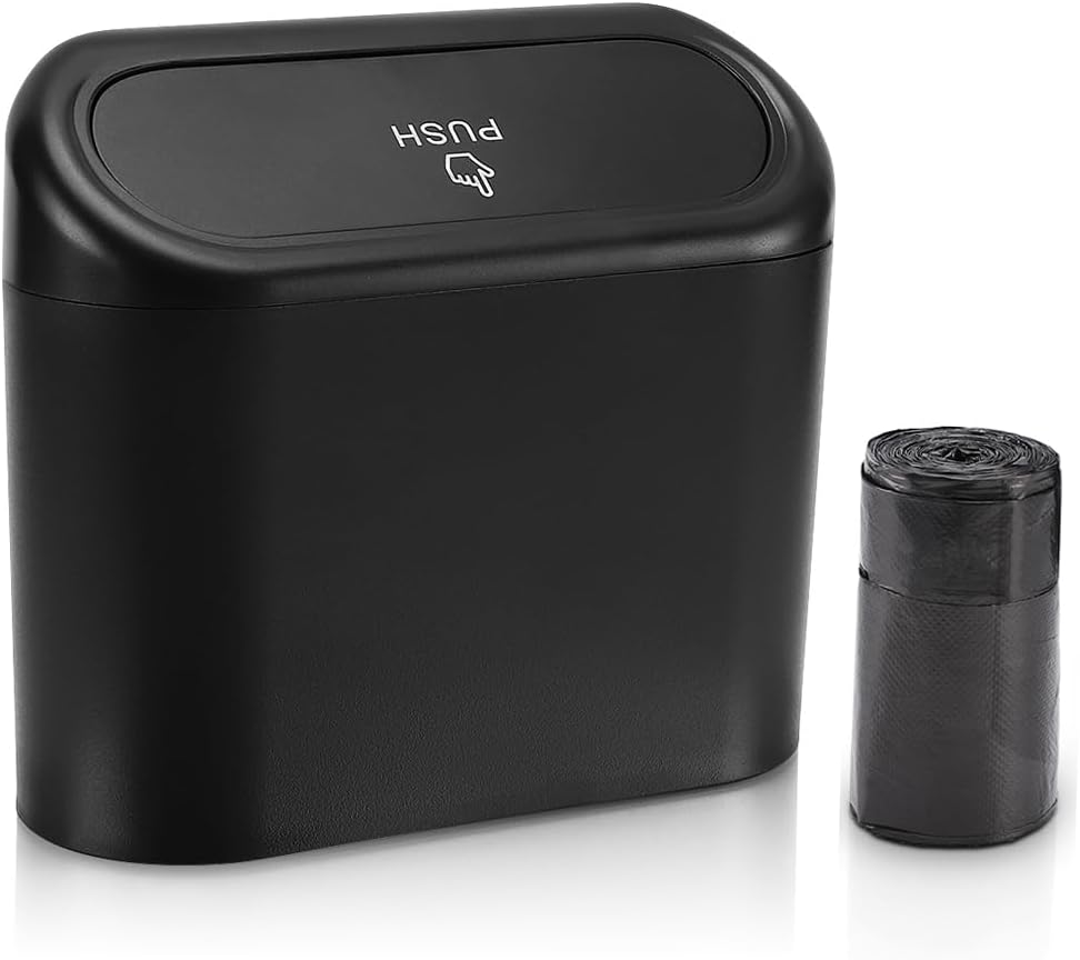 Car Trash Can with Lid + Mini Car Garbage Bags for Auto Trash Bin — image 3