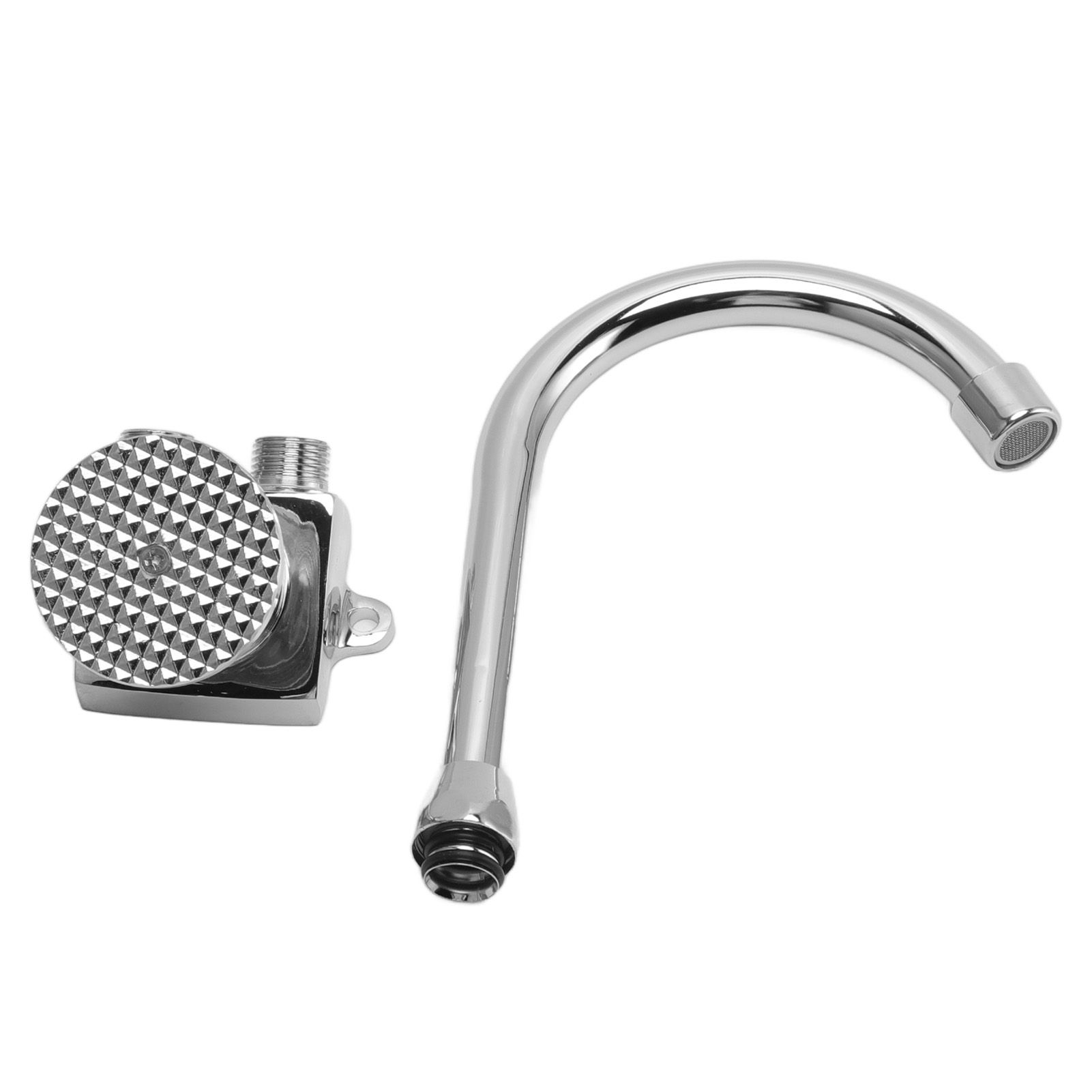 Foot Pedal Basin Faucet Kitchen Sink Foot Tap Floor Mounted Foot Pedal Faucet Set Double Outlet Water โ image 3