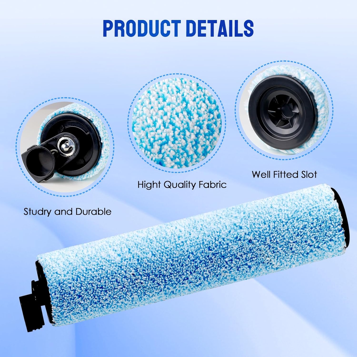 9 Pack Replacement Roller Brush and Foam Filters Kit Compatible with Shark WD161,WD261,AW261,3-in-1 Corded Vacuum Cleaner and All-in-One Cordless Hardfloor — image 3