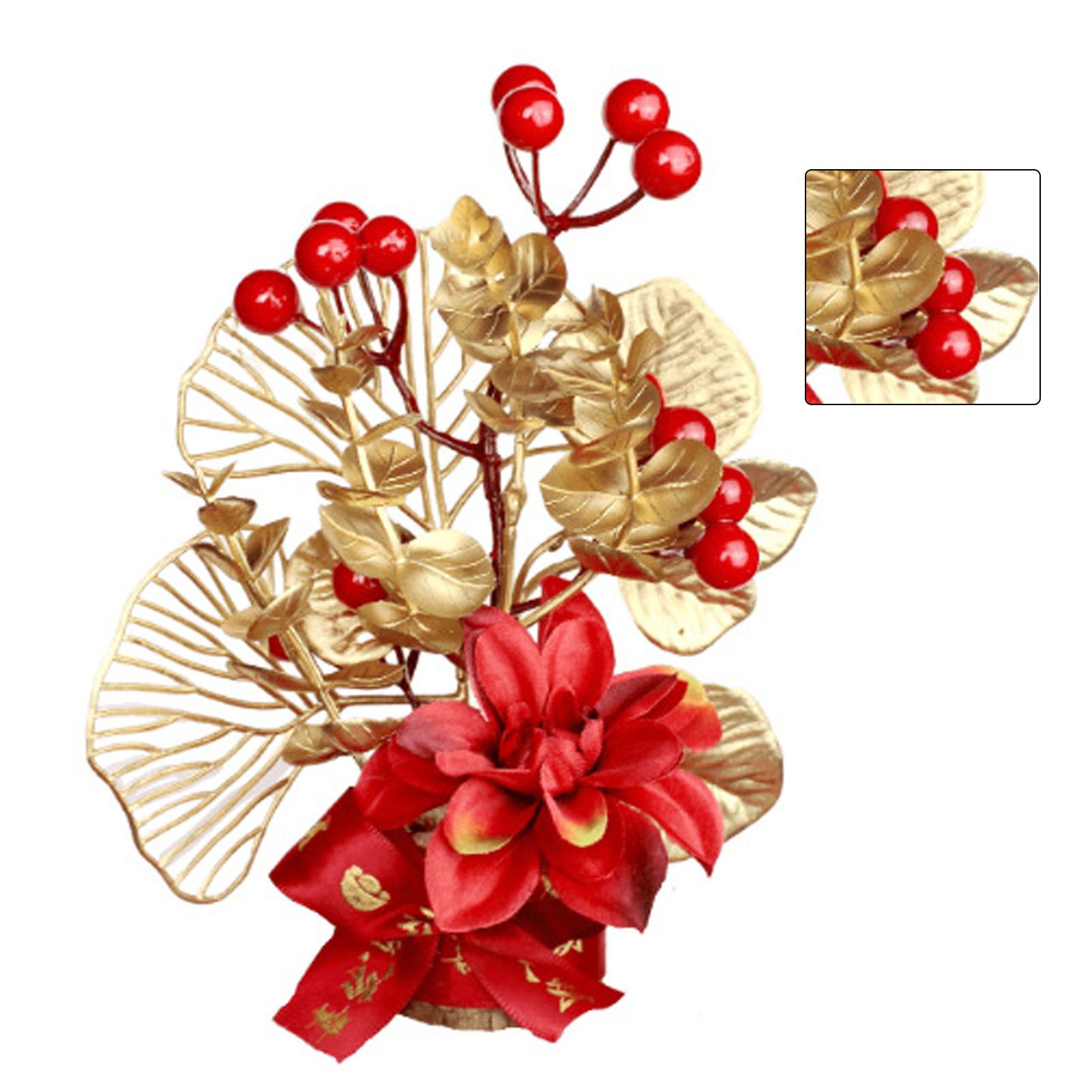 Table Lucky Tree Decoration Lifelike Exquisite Fortune Tree Ornament with Hangtag for Spring Festival Housewarming Small B — image 3