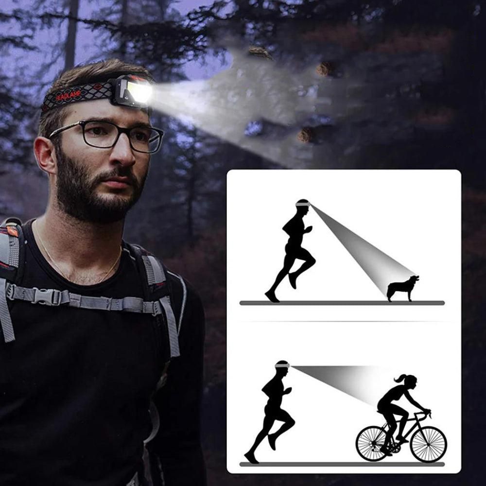 Motion Sensor LED Headlamp Rechargeable Flashlight for Camping Running Fishing Cycling โ image 6