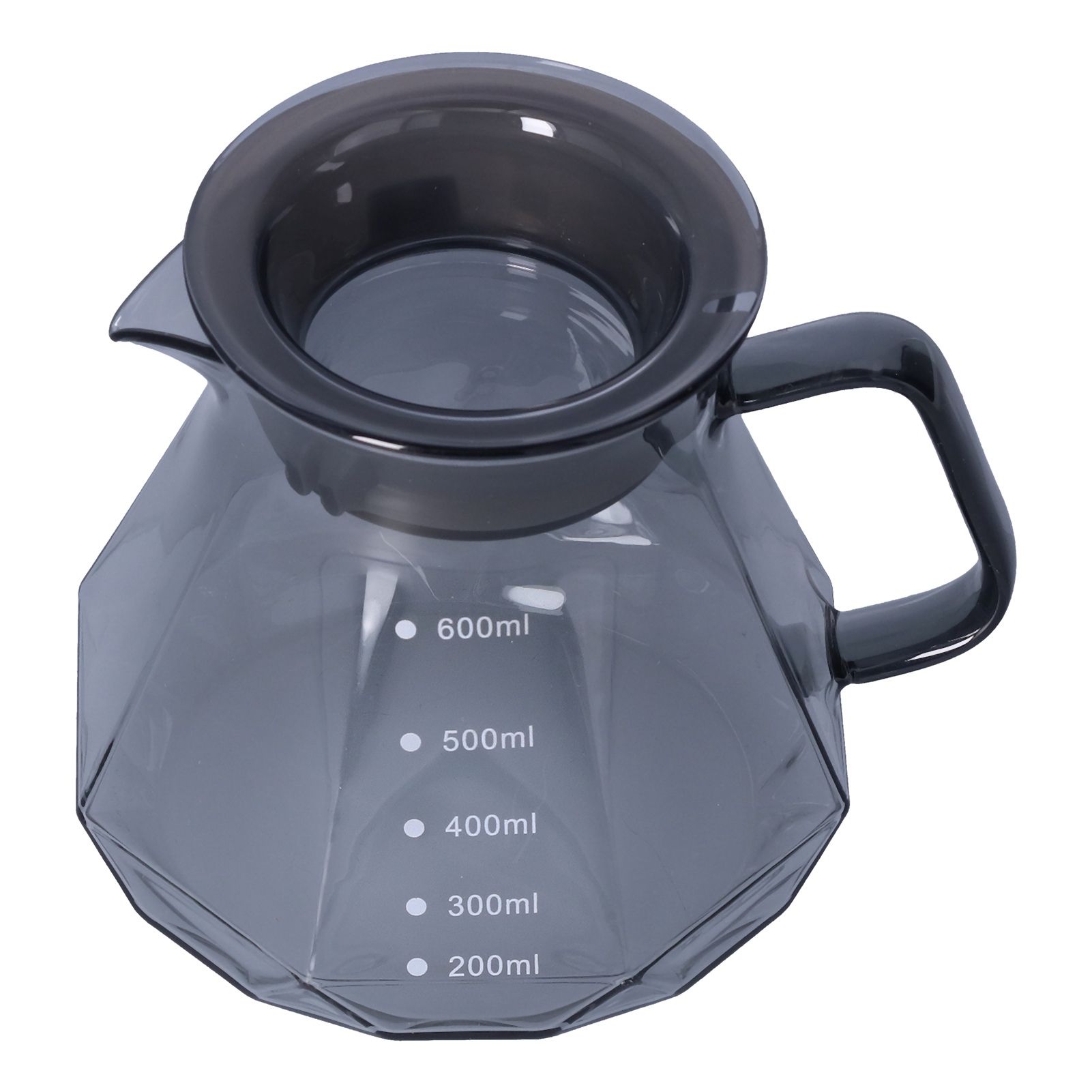 Coffee Kettle Heat Resistant Coffee Sharing Pot Transparent Black Glass Tea Pot for Kitchen Home600ml — image 4