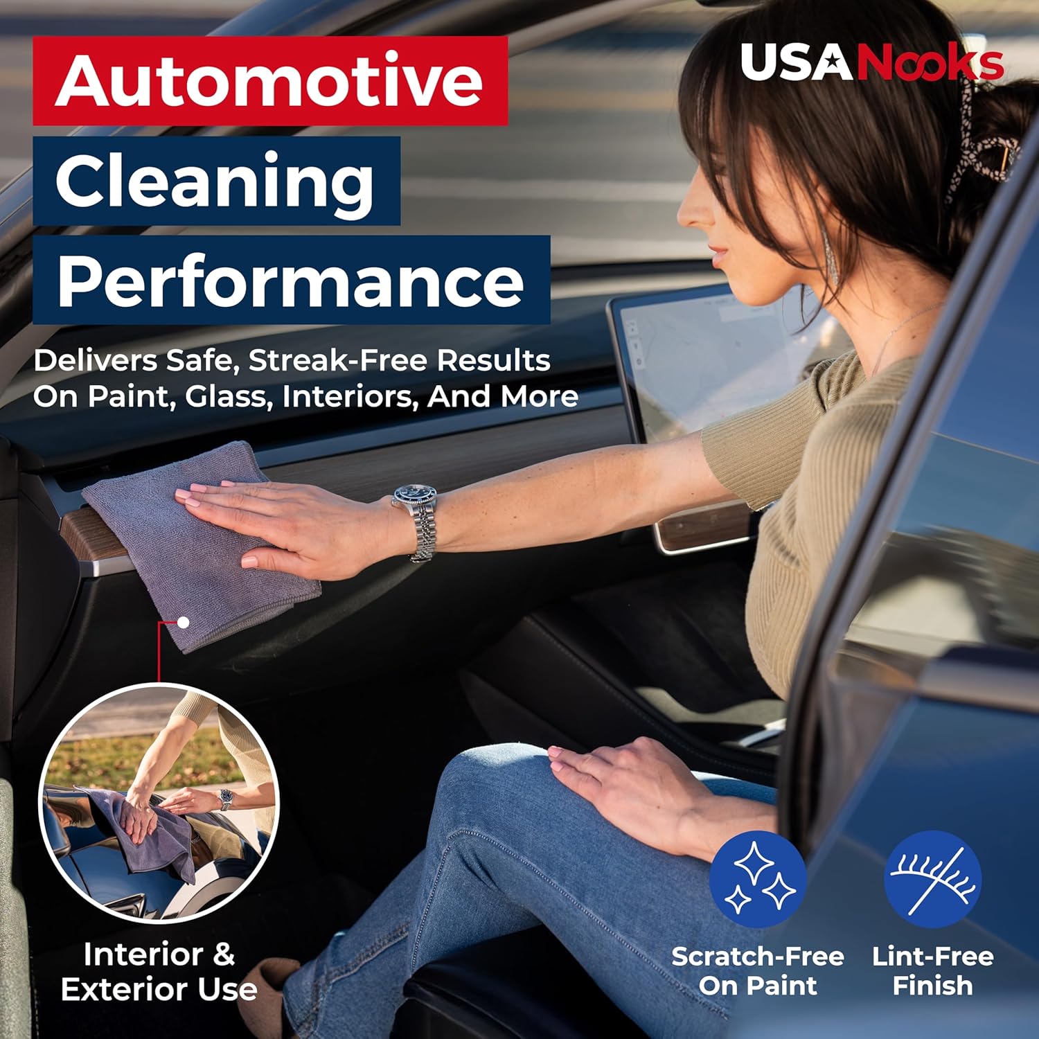 Microfiber Cleaning Cloth Grey - 12 Pcs (12.5"x12.5") - High Performance - 1200 Washes, Ultra Absorbent Microfiber Towel Weave Grime & Liquid for Streak-Free — image 6