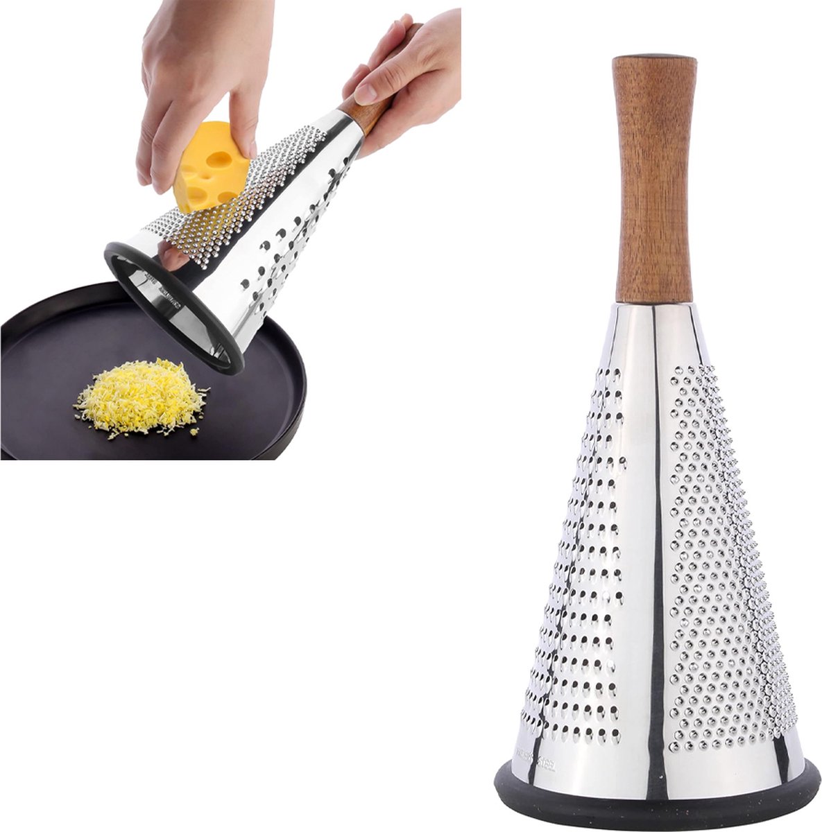 Grater - Hand Grater - Lemon Grater - Cheese Grater - Kitchen Grater - Ginger Grater - Garlic Grater - Table Grater - With 3 Grating Methods - 3 Cutting