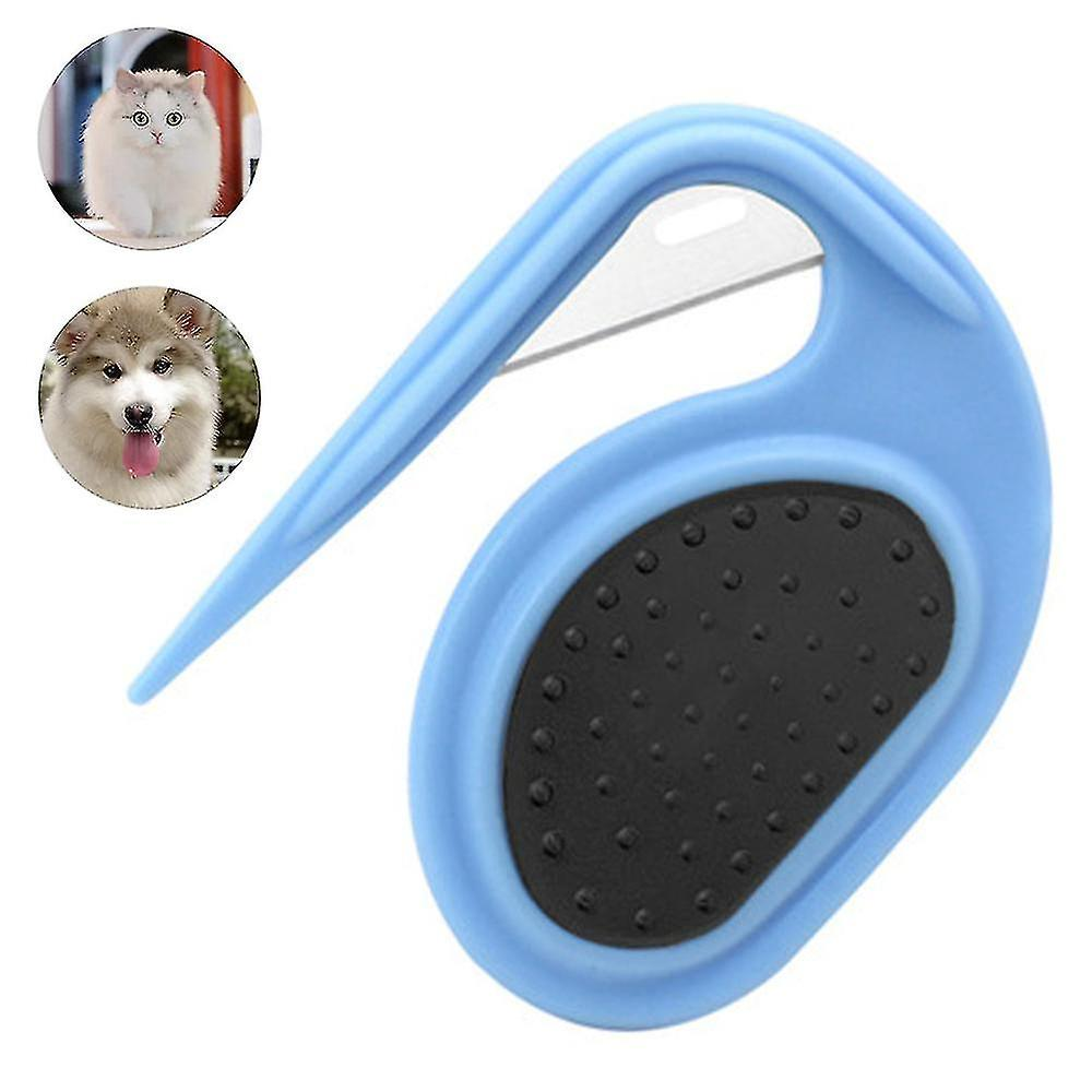 Pet Comb, Dog Grooming, Cat Knotting, Combing, Foot Hair Knife, Dead Knot, Hair Cutting Knife-blue(3pcs) — image 2