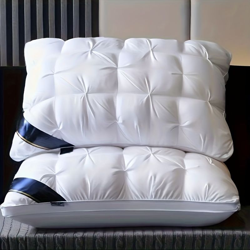 Luxury Pillow Quilted Pillow High-Quality Pillow Comfortable Pillow Bedding - Gray - Size 1200g high pillow β image 2