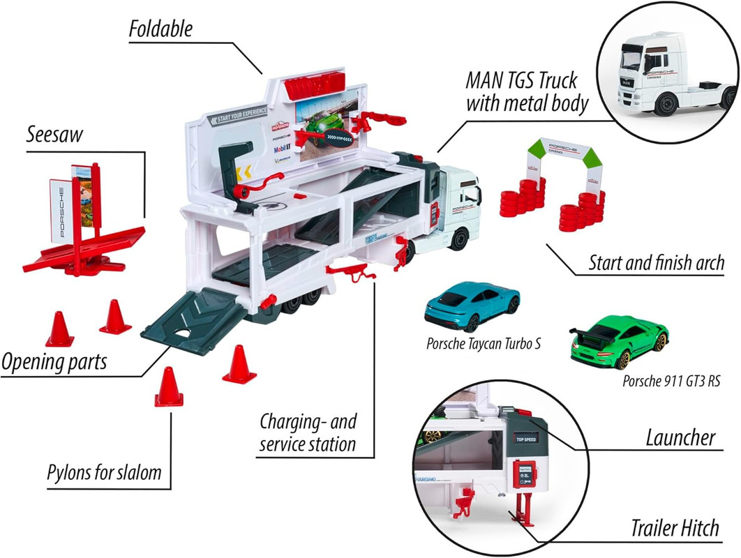 MAN TGX Porsche Experience Truck and 2 Cars 911 GT3 Taycan Playset — image 3