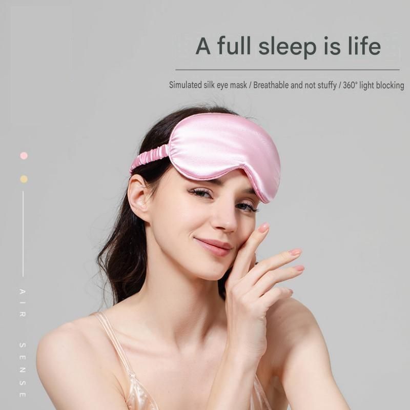 Champagne gold Imitation Silk Sleep Eye Mask - Soft Breathable Light Blocking Design with Elastic Strap for Travel, Nap, and Night Sleep Comfort โ image 2