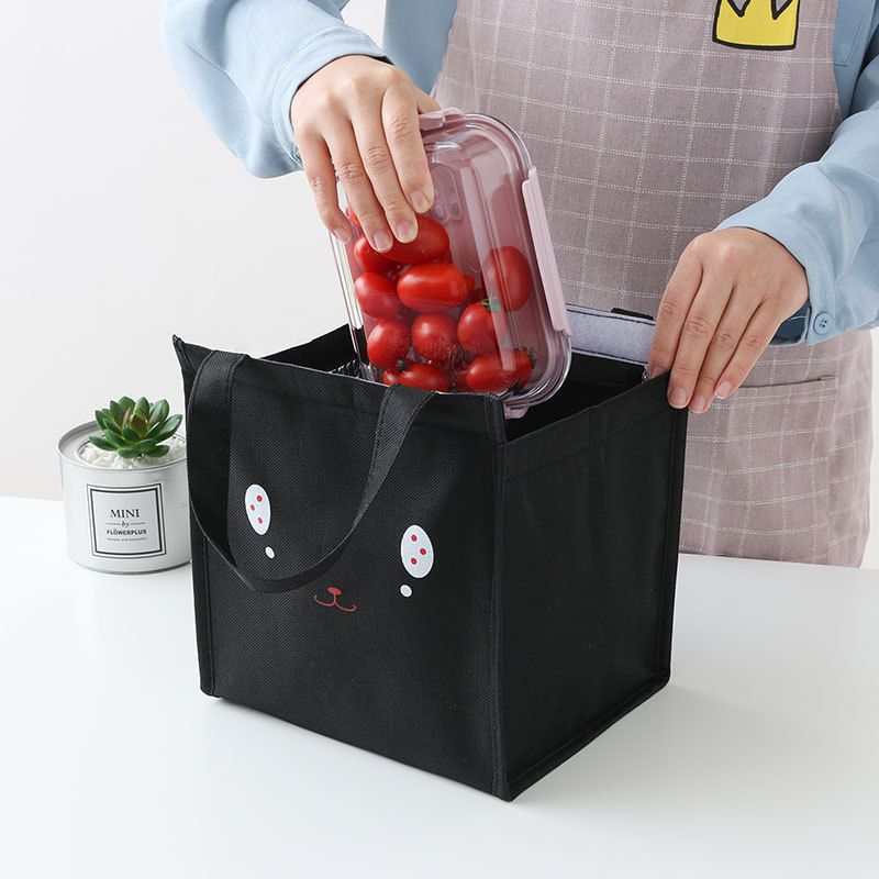 Children Lunch Bag Portable Insulated Oxford Cloth Cat Head blue B3-4 — image 3
