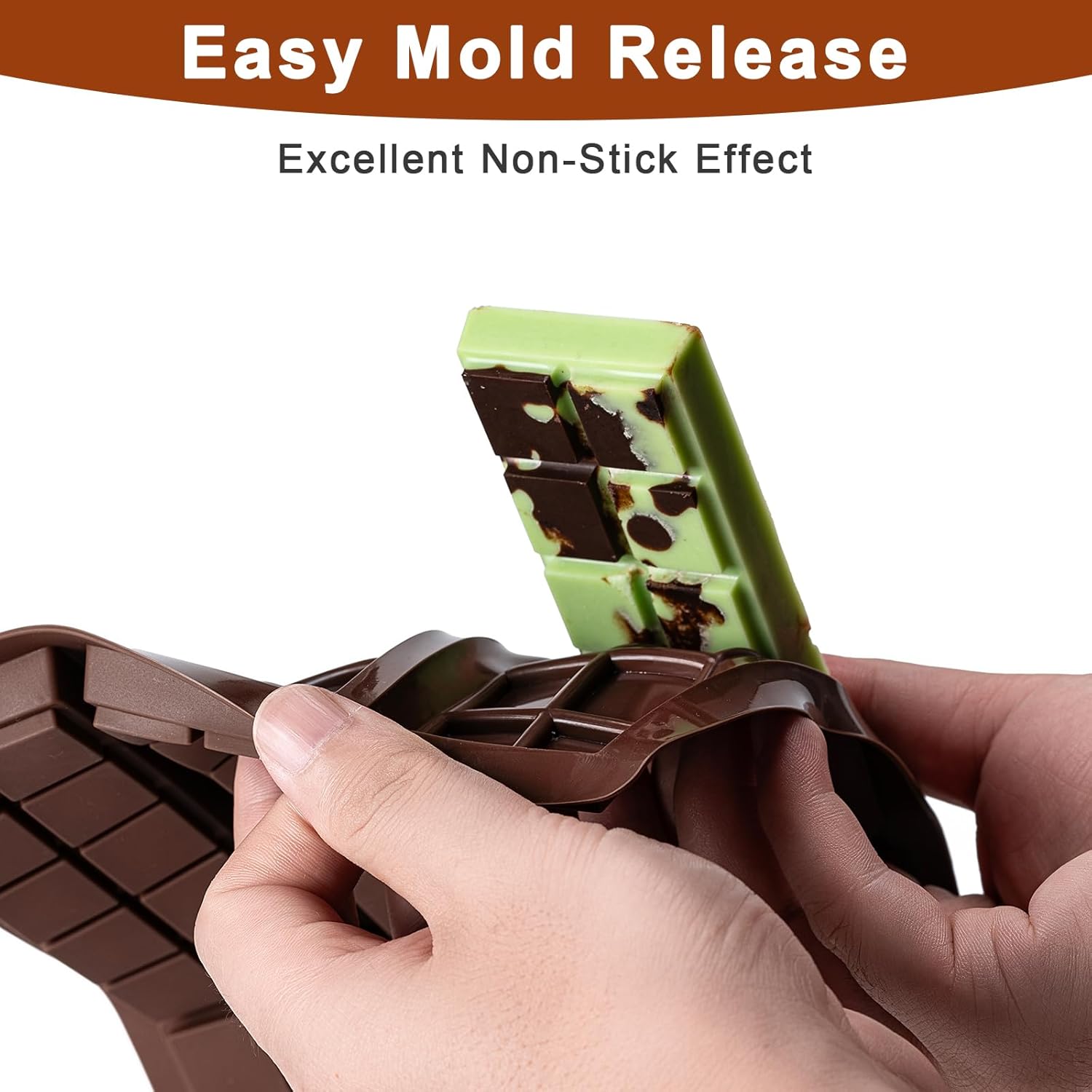 Chocolate Bar Mold,Non-Stick Chocolate Molds, 100% Food Grade Silicone Deep Mold for Dubai Pistachio Rod, Candy, Snacks, Knafeh Pistachio Rod and More(10 Snap) — image 3