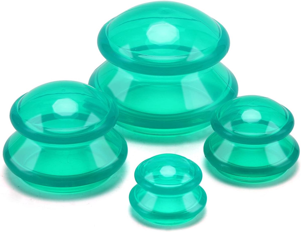 4 pieces silicone cups - Cupping Set - Cellulite Cups - Cupping For Cellulite - vacuum cup - For reducing cellulite anti-aging relieves pain and joints for