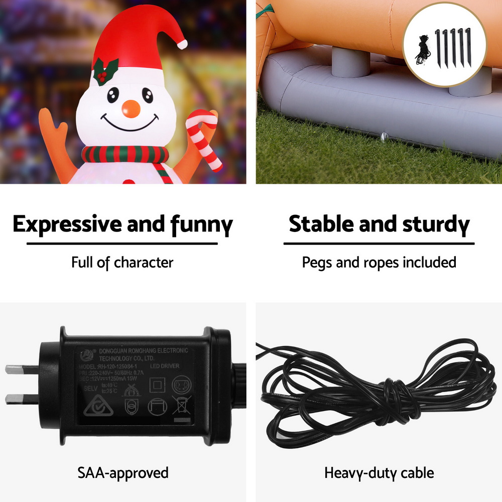 Jingle Jollys Christmas Inflatable Snowman Dog 4.2M Tall Outdoor Decorations Illuminated — image 6