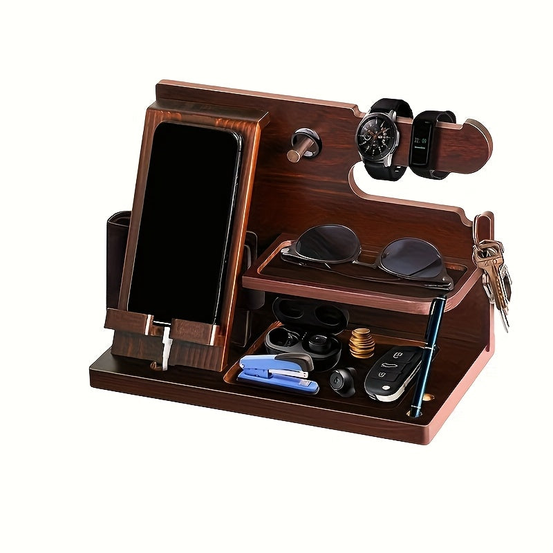 Wooden Desk Organizer Phone Docking Station Stand — image 2