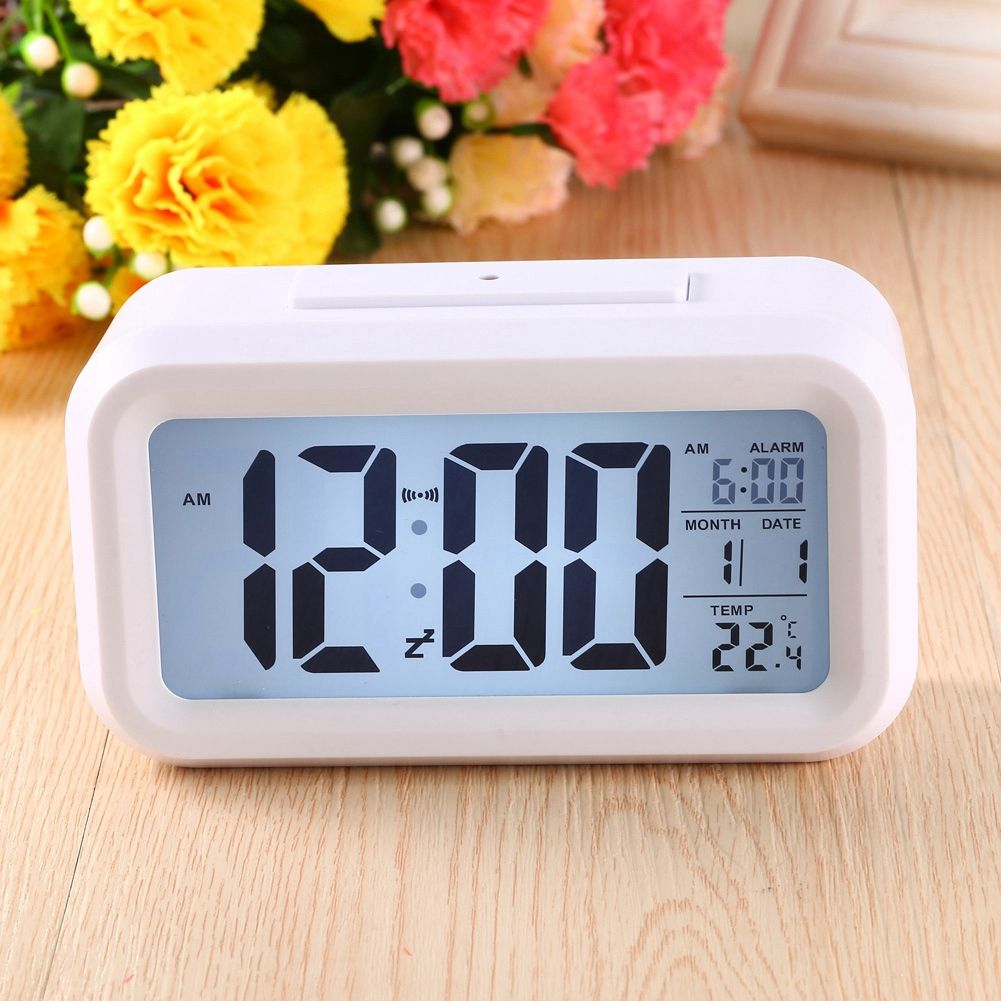 LED Backlight Digital Snooze Desk Alarm Clock Temperature Calendar Display Local — image 5