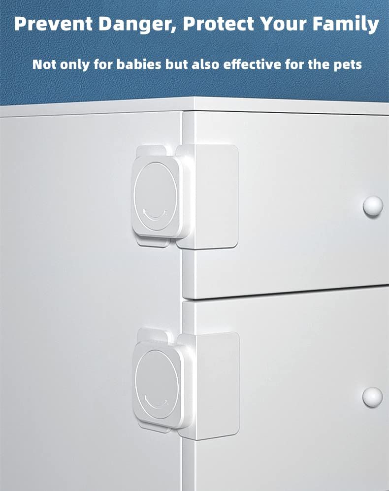 4 Pack Child Safety Cabinet Locks, Baby Safety Hidden Lock for Cabinets and Drawers Without Drilling, Baby Proofing Latches โ image 3