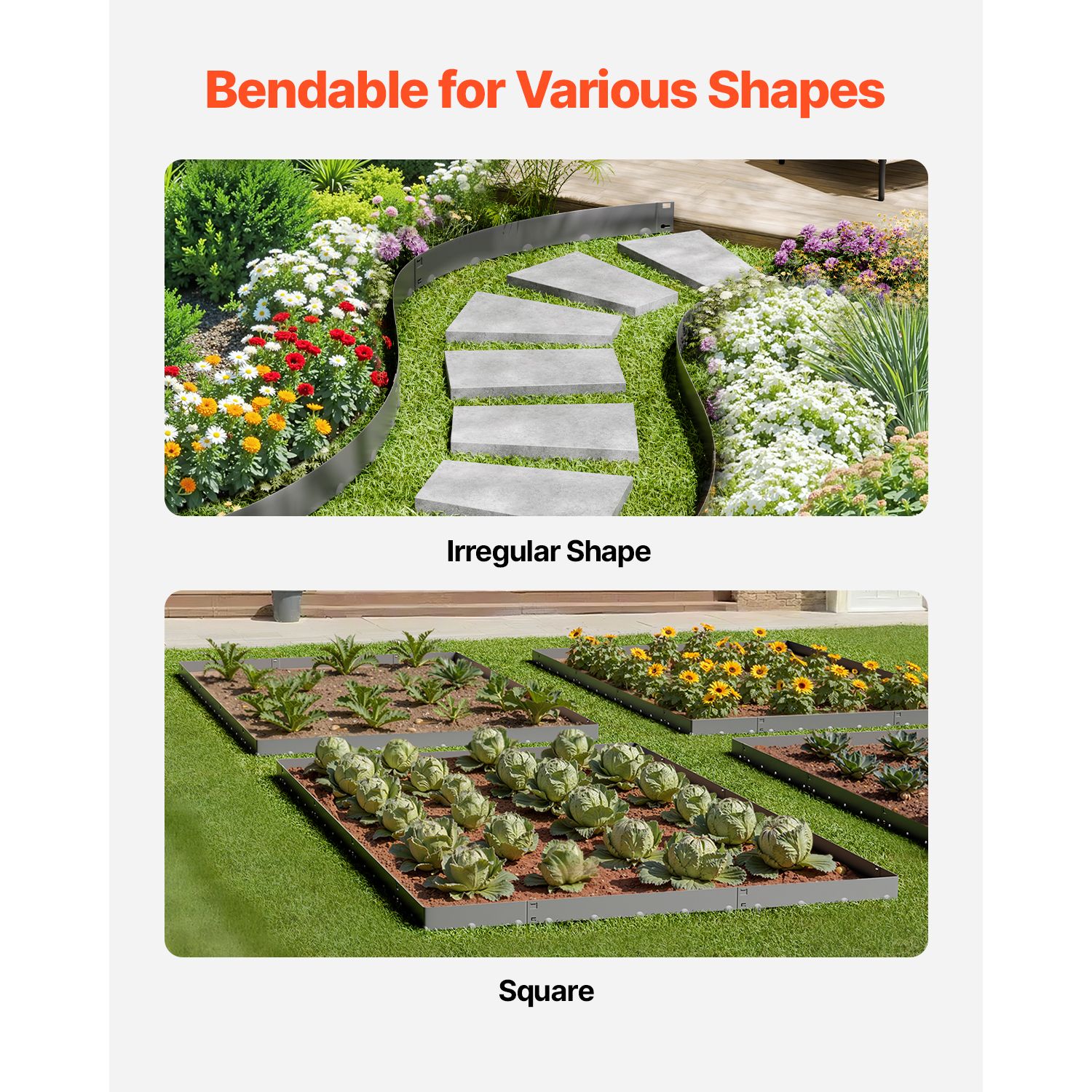 Steel Landscape Edging, 5 Packs 990 × 181 mm Rust-Resistant Metal Landscape Edging, Bendable Garden Edging Border, Heavy Duty Lawn Edging, Easy-to-Install — image 4