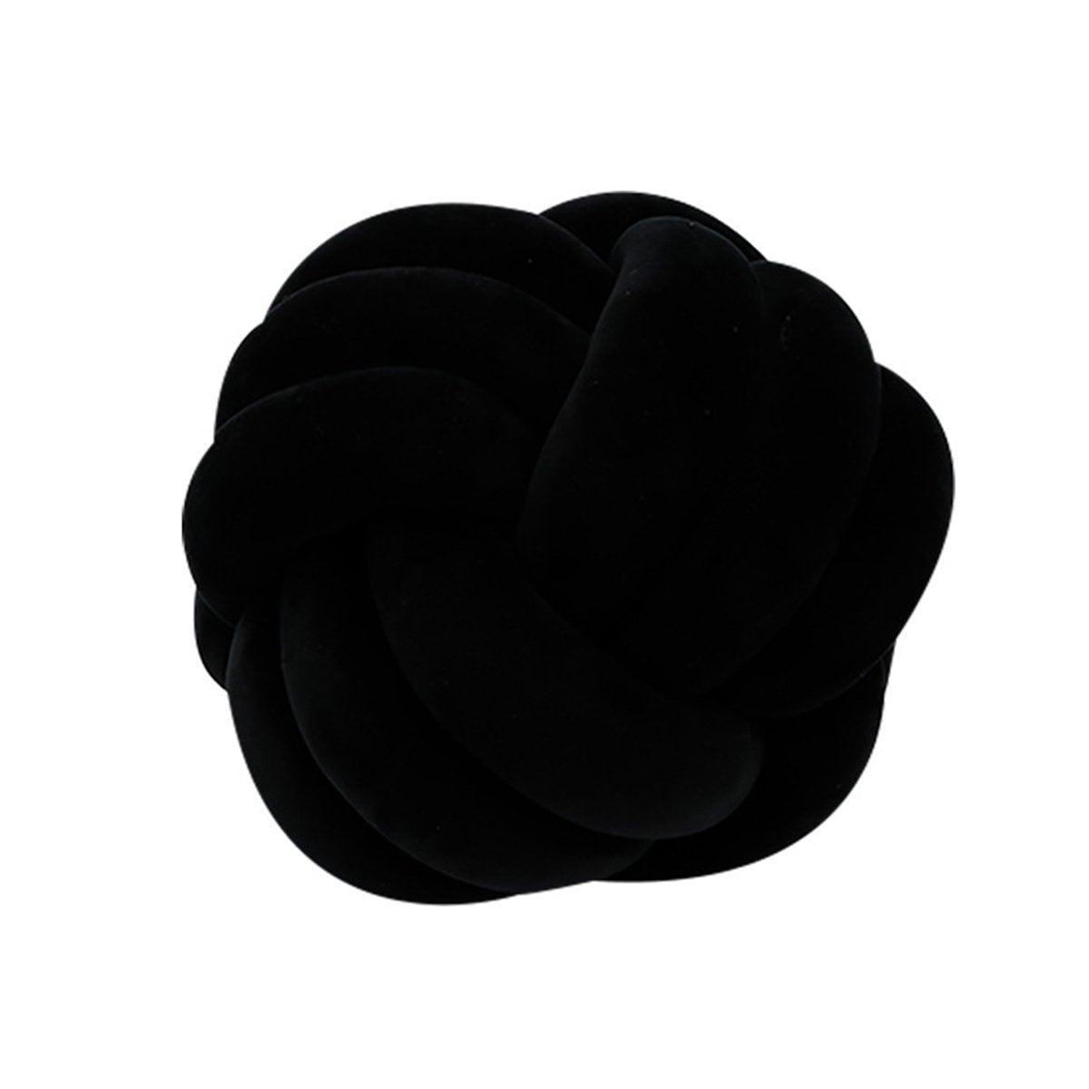 Three-Strand Braided Round Pillow Sofa Cushion Decorative Pillow for Living Room - Black — image 6
