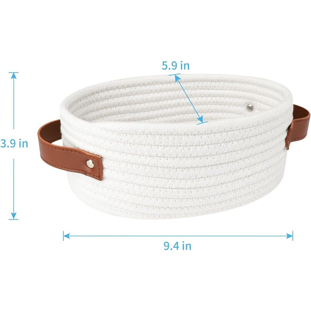 Woven Storage Basket with Handles for Toilet Tank Top, Bathroom Storage Organizer Basket Bin Toilet Paper, Home Decor Organizing Baskets for Bathroom, Bedroom โ image 5