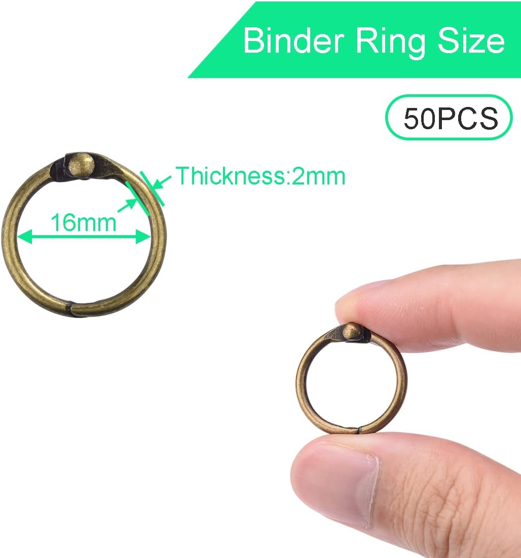 100pcs Metal Book Corner Protectors, 4 Colors Photo Corners Protector for Picture, 50 Pack Binder Ring, Metal Book Ring Paper Ring Holder 5/8-Inch Loose Leaf โ image 6