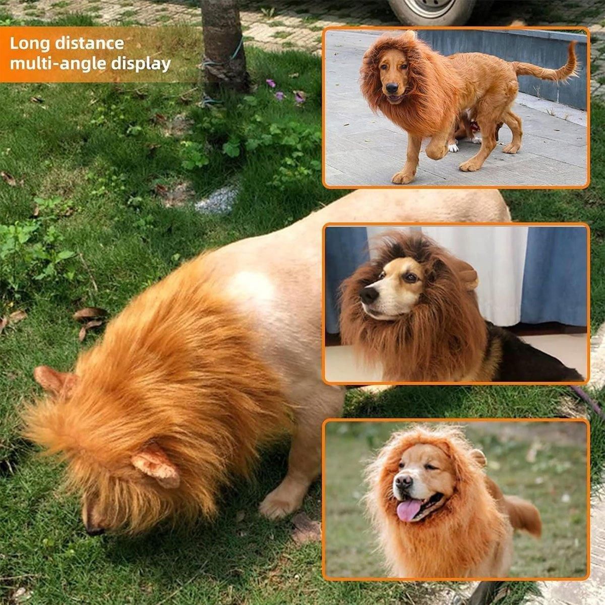 Lion Costume Mane Wig Large Dog Fancy Dress Up Party for Pet Halloween Clothes - Light Brown-S โ image 4