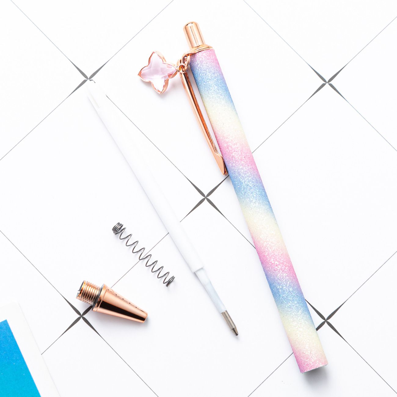 3 pcs Ballpoint Pen Metal Sequin Crystal Pen Glitter Click Ball Pens Black Ink Medium Point for School Office Supplies β image 2
