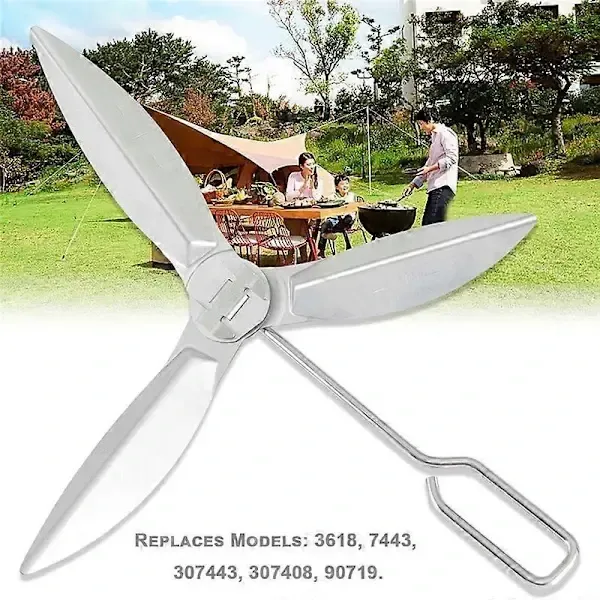 18.5 Inch Grill One-Touch Cleaning System Kit, Metal Replacement Parts for Charcoal Kettle Grills and Smokers, Silver โ image 5
