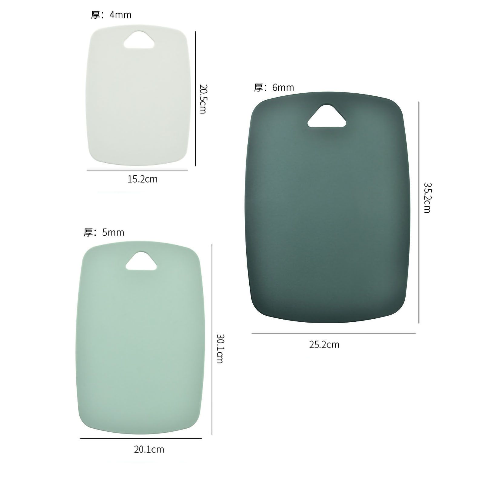 3pcs Cutting Board Set Safe PP Easy Grip Handles Multifunction Kitchen Chopping Board for Home Type 2 Square โ image 2