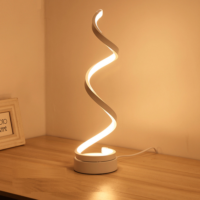 Modern Spiral LED Table Lamp - Dimmable, 3 Light Modes(black) — image 5