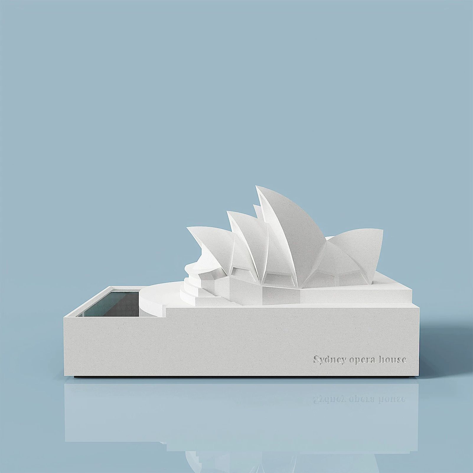 Sydney Opera House Concrete Model - Modern Architectural Sculpture Desktop Decor, Minimalist Cement Statue for Home Office Bookshelf, Unique Travel Souvenir &