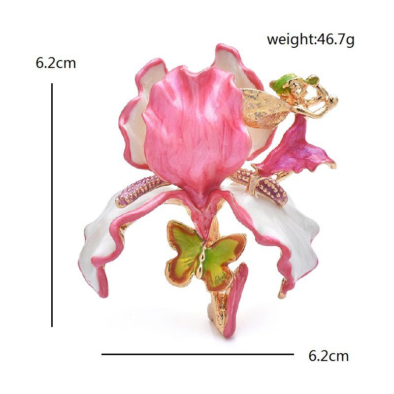 Vintage Large Flower Enamel Brooch with Fairy and Butterfly Blue - Luxury Floral Pin with Gift Box, Elegant Accessory for Women Coat Dress Scarf โ image 5