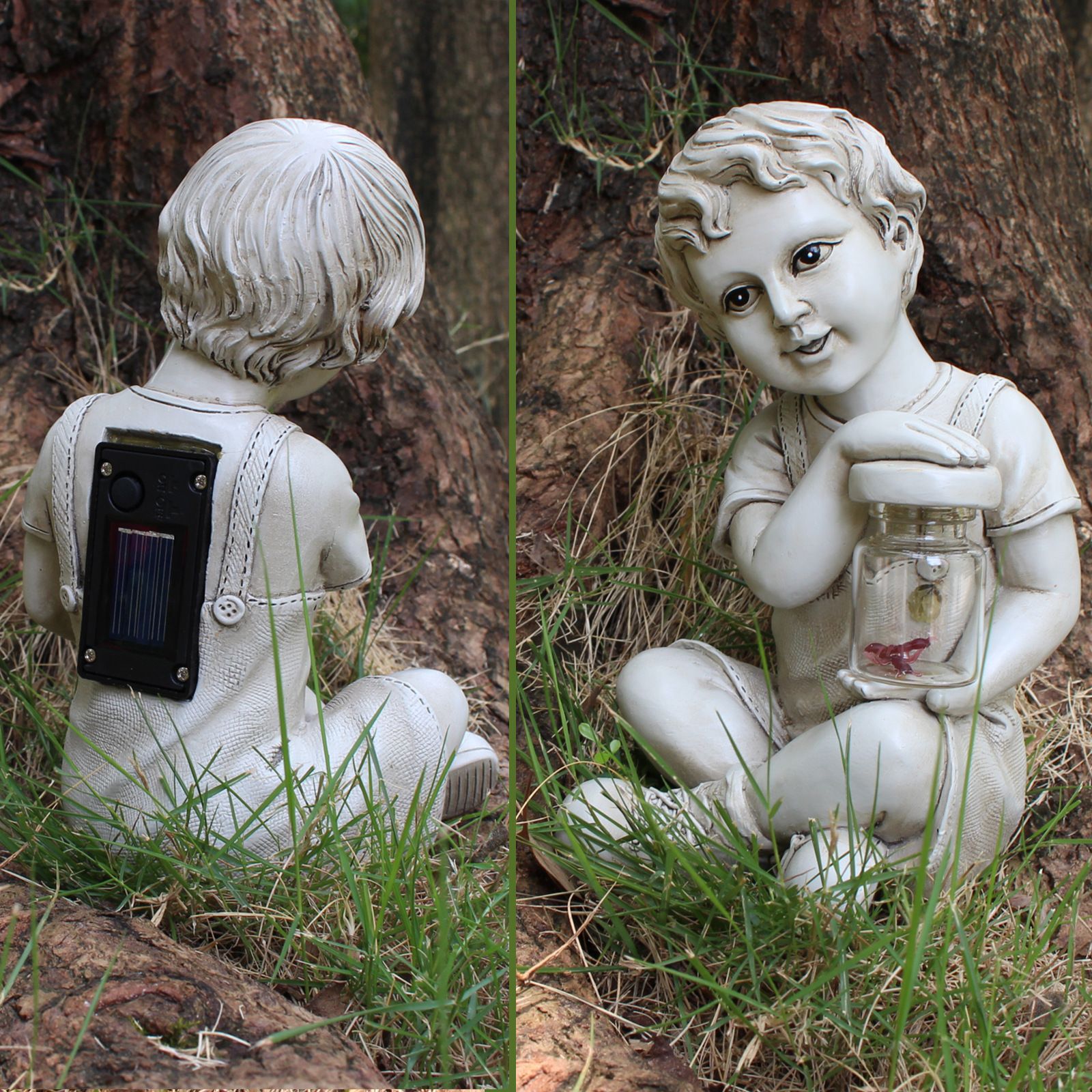 Solar Garden Statues Outdoor Garden Children Boy Girl Statue Outdoor Sculpture Decor Boys Girls For Outdoor Garden Decorative โ image 4