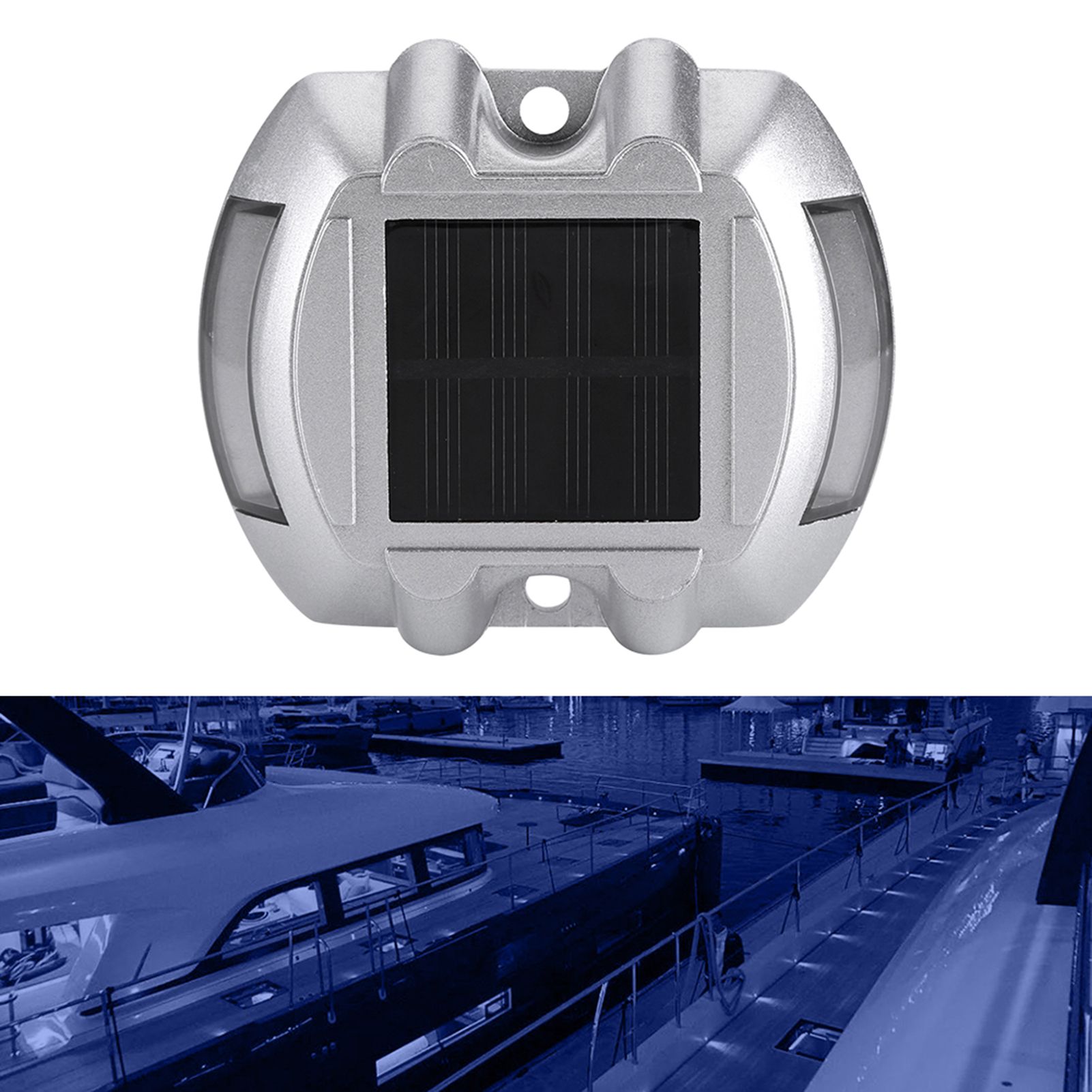Casting Aluminum Solar Power 6 LED Outdoor Waterproof Driveway Pathway Light Road Lamp (Blue) — image 6