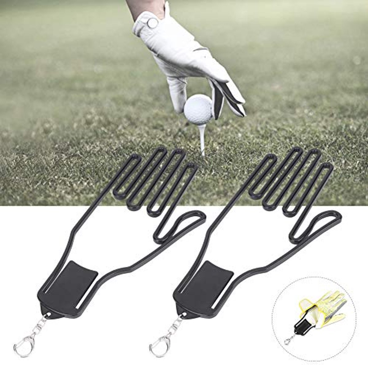 2-Pack Glove Supports - Black Plastic Frame to Prevent Deformation - For Golf & Outdoor Gloves — image 3