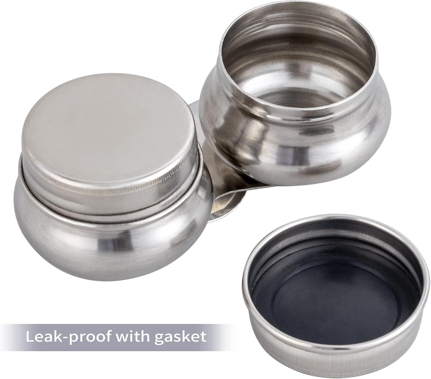Stainless Steel Double Palette Cup with Screw Cap for Oil Paint — image 3
