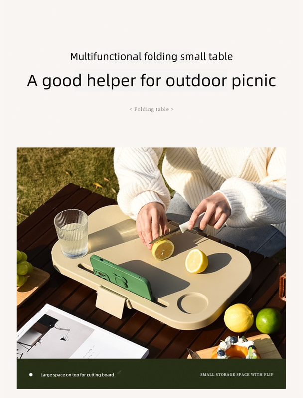 Collapsible Picnic Basket with Mini Table Lid Portable Folding Storage Crate with Cup Holders and Phone Stand Multi-Functional Outdoor Camping Sink Basin Green โ image 5