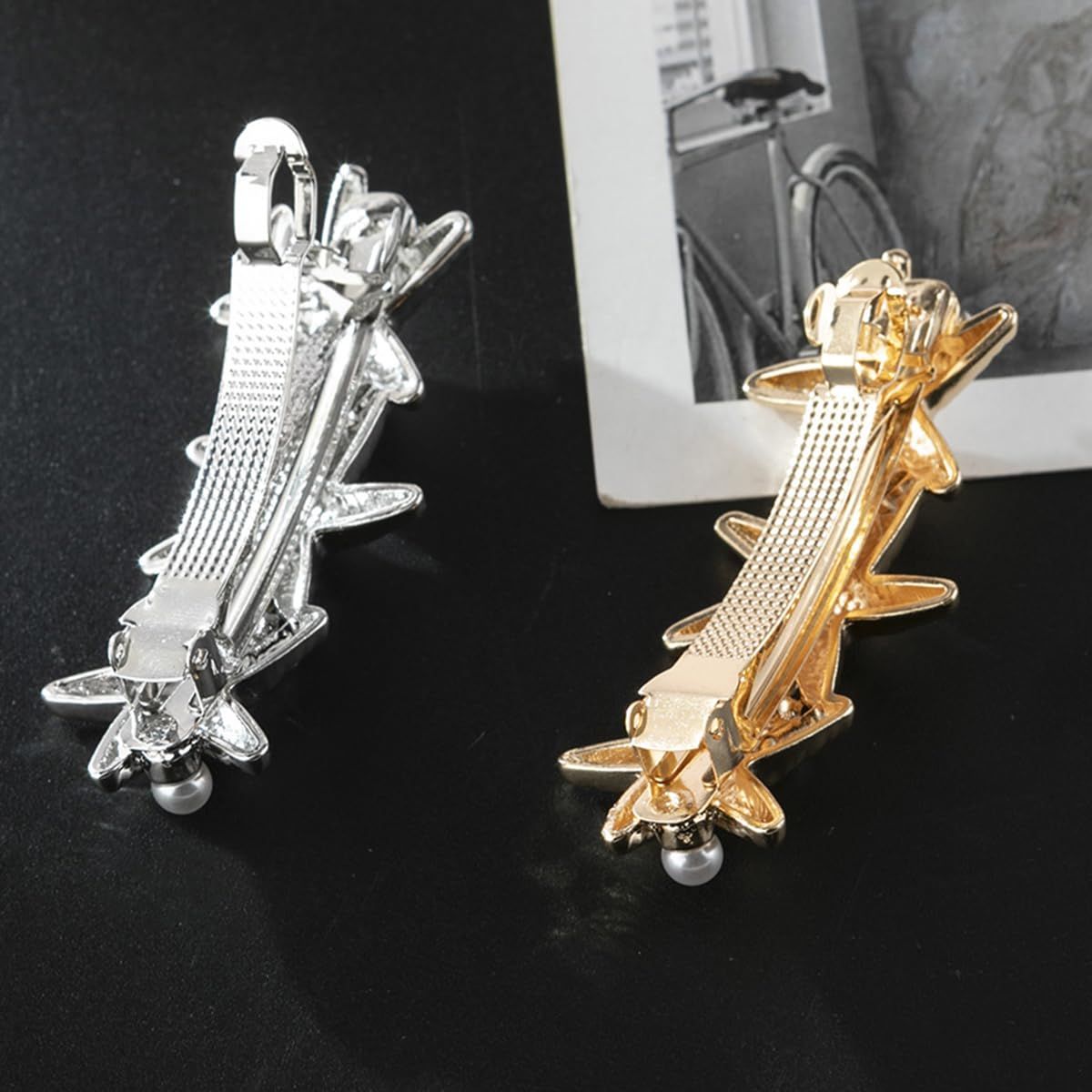 4 PCS Starfish Hair Barrettes for Women Girls Hair Clips Pearl Spring Hair Clip Accessories Women Fashion Ponytail Holders French Barrettes for Thick Hair — image 3