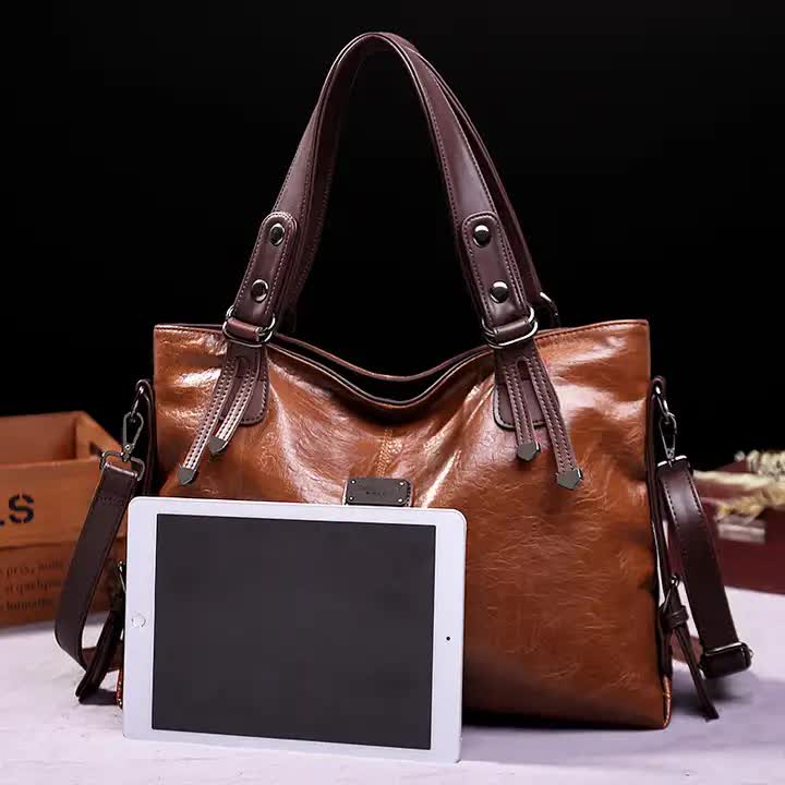 Classic Vintage PU Leather Handbag-Spacious Shoulder and Crossbody Tote for Women (Wine Red) — image 2