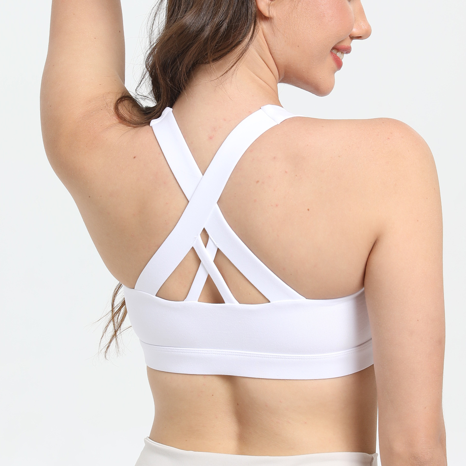 2-Pack White High-Support Shockproof Sports Bra(XXL Size) - Women's Backless Yoga Running Vest with Naked-Feel Comfort (Padded & Wire-Free) โ image 2