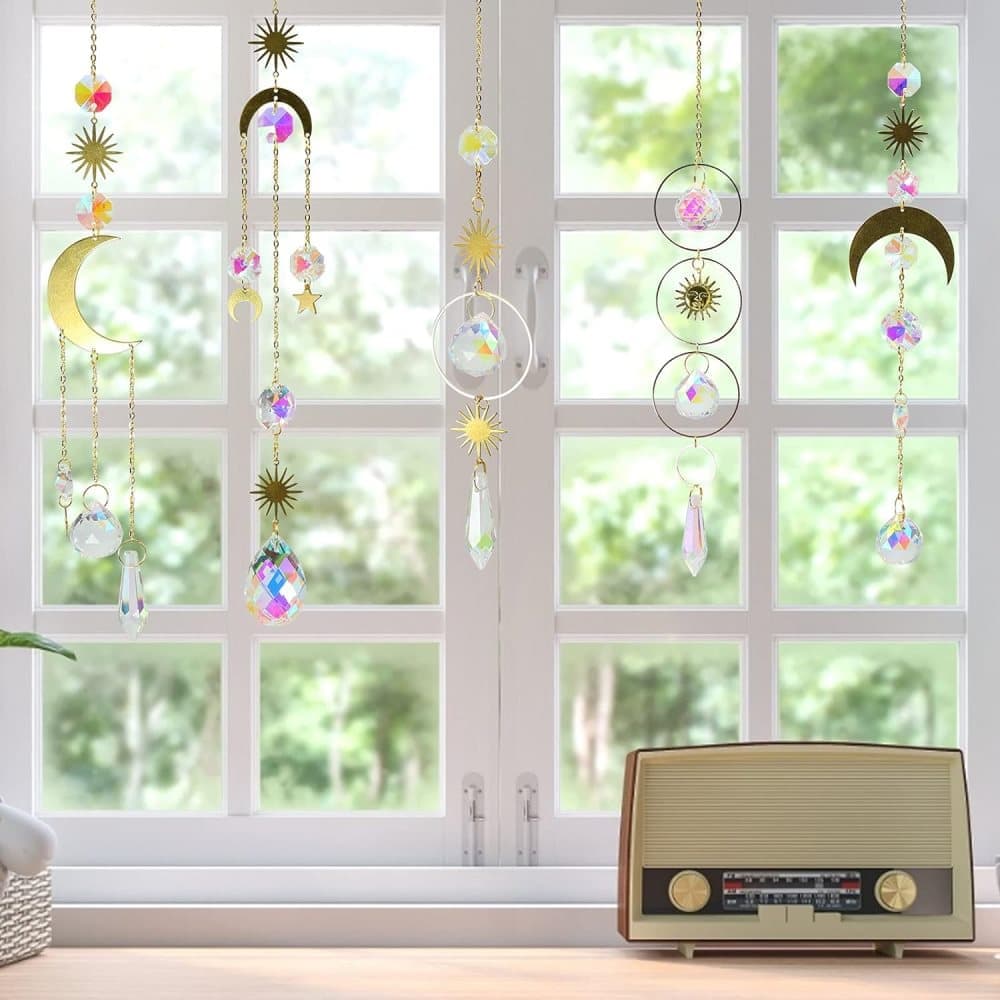 6 inches rainbow refractive prism suncatcher crystal decoration, 15 cm — image 3