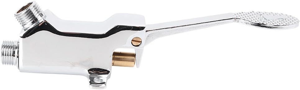 Single Foot Pedal Water Valve Copper Bathroom Faucet for Basin Water Tap Floor Mount Single Pedal Valve Silver — image 4
